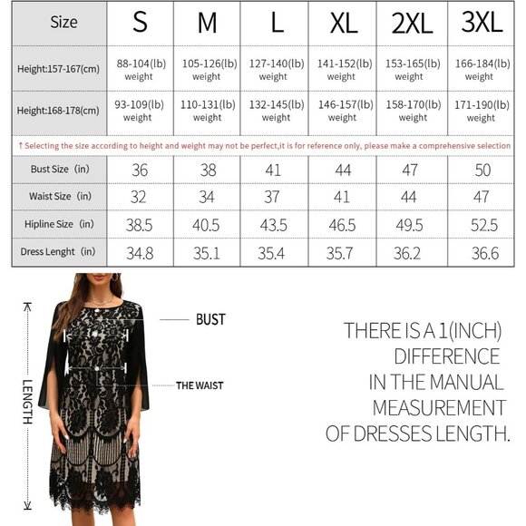 Women,Cocktail Dress for Weddings as a Guest Lace Chiffon Evening Dress - Picture 5 of 9